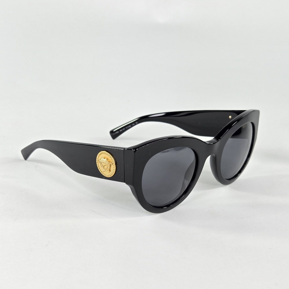 Versace Black VE 4353 Medusa Cat Eye Sunglasses Women's Gold And Black Sunglasse